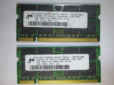 RAM DDR2 MT16HTF12864 2GB (2 x 1GB) 667MHz Gw.1m-c