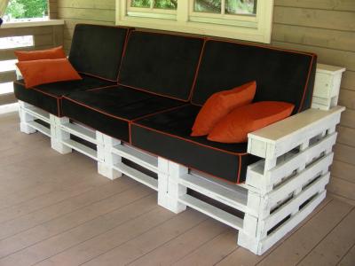 Sofa ogrodowa z drewna, kanapa drewniana z palet - 5964201364 - oficjalne  archiwum Allegro