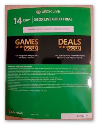 Xbox Live Gold Trial 14 Dni Kod Skan SZYBKO ! - 6637387207 - oficjalne  archiwum Allegro