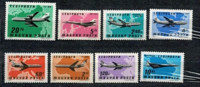 Węgry 1977 Mi. 3222-3229 samoloty lotnictwo