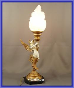 EMPIRE stylowa lampa anioł pochdnia  alabaster