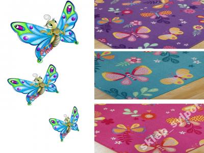 Dywan Dziecięcy Kolorowe Motylki, Motyle 150x200