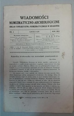 K967 Wiad Numizmatyczno-Archeologiczne 4 / 1919