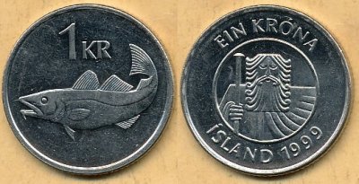 Islandia 1 Krona - 1999r ... Monety