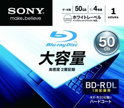 SONY BD-R DL 50GB x4 printable z Japonii