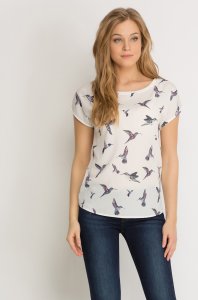 Orsay koszulka t-shirt bluzka biała kolibry 36 S - 6322097025 - oficjalne  archiwum Allegro