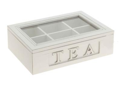 Herbaciarka, drewniane pudełko na herbatę Vintage