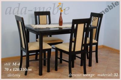 ada-meble IWONA stół 70x120/150  4 krzesła NOWOŚĆ