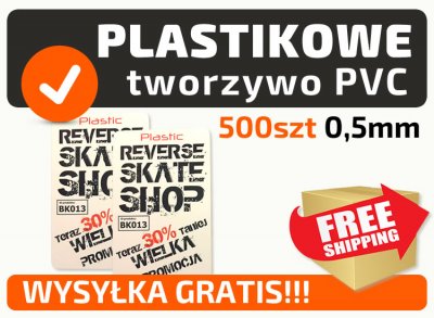 WIZYTÓWKI KARTY PVC OKRĄGŁE PLASTIK 0,5/500szt