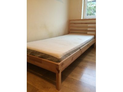 Łóżko IKEA Tarva 90x200 cm z b. wygodnym materacem - 6583198783 - oficjalne  archiwum Allegro