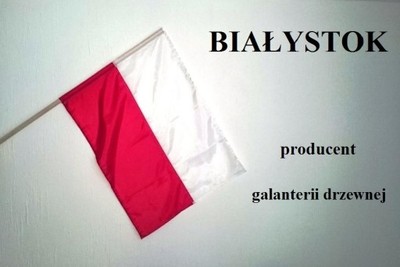 Flaga narodowa polski z kijem drzewcem 70x90cm kij