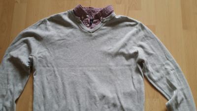 Reserved szary sweterek koszula krateczka L