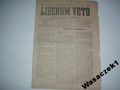 Liberum Veto Pismo narodowo radykalne 21.12.1918 - 5030742905 - oficjalne  archiwum Allegro