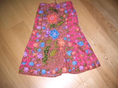 Długa spodnica kolorowa kwiaty S/M koraliki