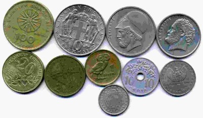 Zestaw  Grecja 10 sztuk każda inna przed euro