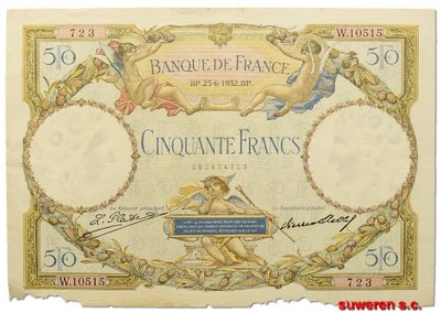 36.Francja, 50 Franków 23.06.1932, P.80.a, St.4/5
