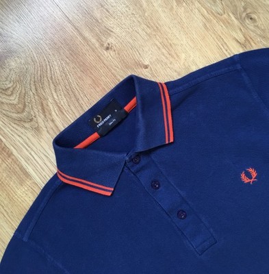 FRED PERRY - CASUAL NAVY POLO SHIRT - M - IDEAŁ