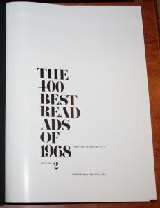 THE 400 BEST READ ADS OF 1968 Volume 2 R. Reeves