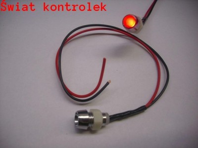 Kontrolka LED czerwona migajaca.5mm 12 24v chrom