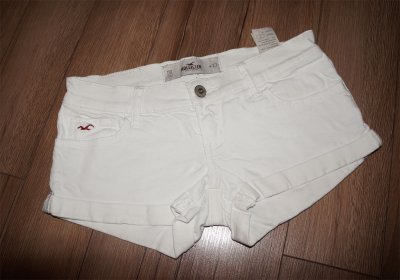 Hollister jeansy szorty 00 xs białe
