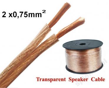 Kabel przewód głośnikowy 2 x 0,75mm CCA HQ 100mb