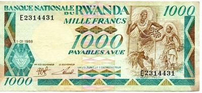 Rwanda 1000 Francs 1988 P-21a