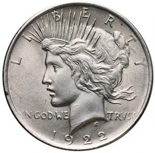 1165. USA 1 dolar 1922, st.2