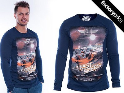 Bluzka granatowy męski longsleeve koszulka CAR-2xl