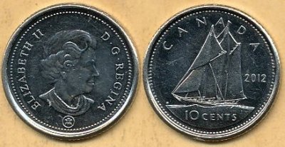 Kanada 10 Cents - 2012r ... Monety