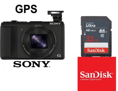 Sony DSC-HX60V czarny Wi-Fi, GPS + KARTA 32GB ,FV
