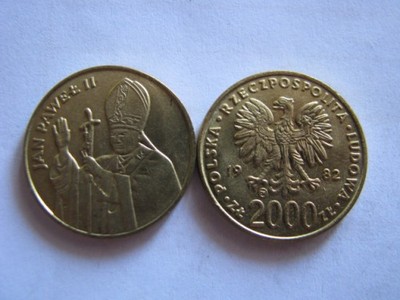 2000 złotych 1982 Jan Paweł II