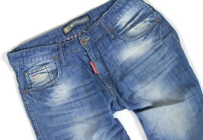 521 DSQUARED logo SZORTY jeansowe ROLL UP 32