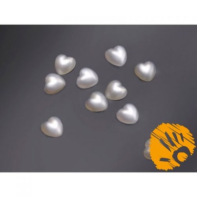 Perłowe serce akrylowe 8mm/50 szt. - cardmaking