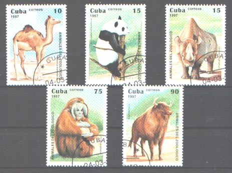 Znaczki  Zwierzęta seria kas  CUBA  1997 r