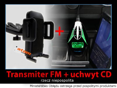 Uchwyt +transmiter samochodowy MP3 WMA USB gratisy