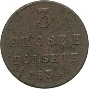 Mikołaj I 1825-55,3 grosze polskie1834 IP,Warszawa