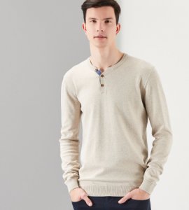 RESERVED Beżowy sweter męski Regular Fit r M