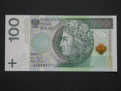 Polska - 100 złotych - 2012 - AA8882711 *** UNC
