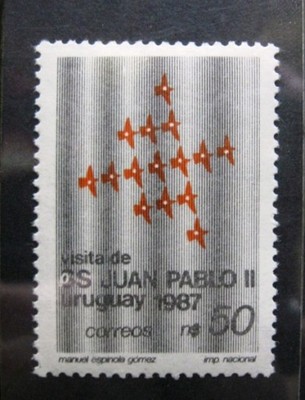 Urugwaj.Jan Paweł II.1 znaczek ** .1987