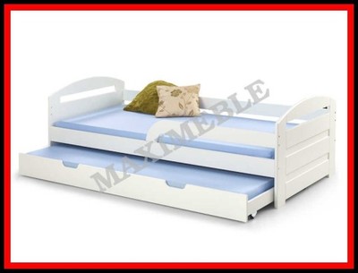 Łóżko młodzieżowe NATALIE białe dwuosobowe HALMAR