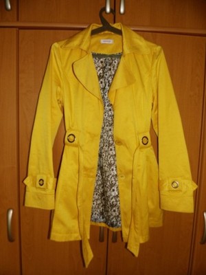 Orsay kanarkowy żółty musztardowy płaszcz trencz - 6995746499 - oficjalne  archiwum Allegro