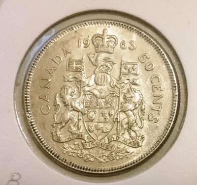 Kanada 50 centów 1963  stan!! z połyskiem srebro