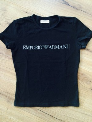 Emporio Armani czarna koszulka T-shirt XXS / XS - 6627196188 - oficjalne  archiwum Allegro