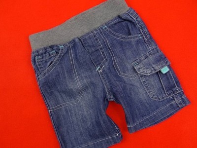 24116 BABY *Miękkie jeansowe spodenki lato* 6-9 m