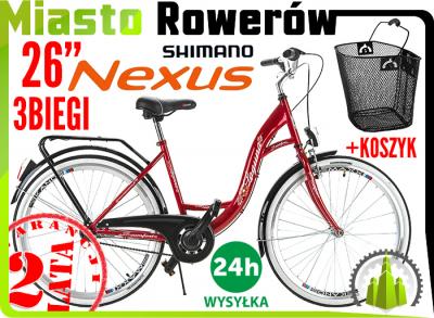 Rower 26 LAGUNA S-COMFORT SHIMANO 3-biegi czerwony