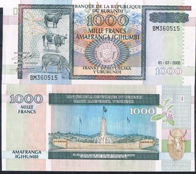 (BK) Burundi 1000 franków 2000r.