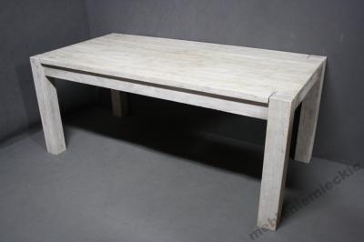 Stół Biały Bielony Drewniany Seria 90 x 180 cm