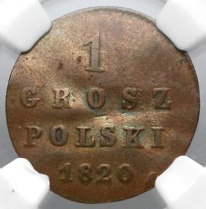 5034. 1 grosz polski 1820 - DESTRUKT menniczy NGC