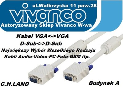 Kabel D-Sub (VGA) 7,5m 15pin HD Jakość VIVANCO