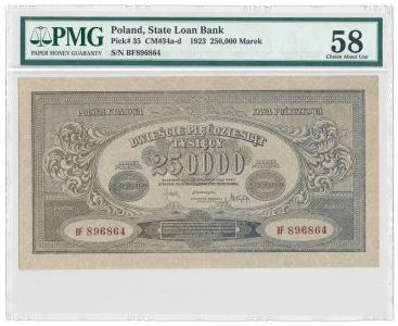 2038. 250.000 mkp 1923 - szeroki numer - PMG 58
